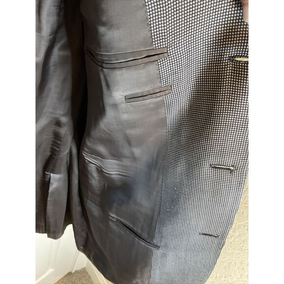 Canali Men’s Black White Dot Pattern Sport Coat Jacket Sz 44L/54L Double Vented - Picture 6 of 8